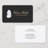 Schwarz-weiße Butterfly-Makeup und Haarstylist Visitenkarte (Vorne/Hinten)