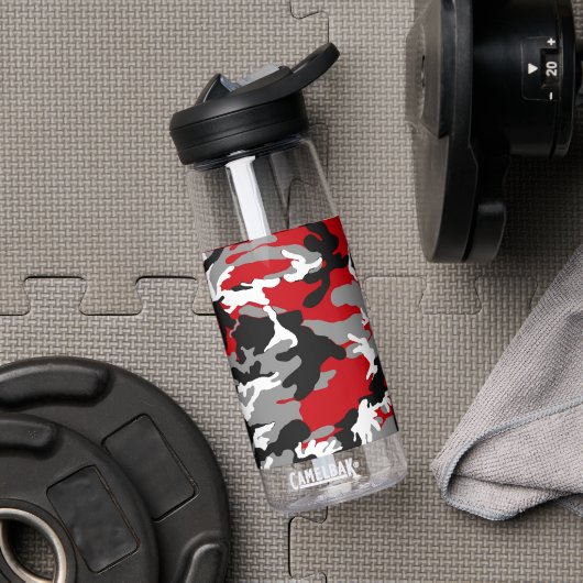 Schwarz-weiße Camouflage Camelbak Wasser Flasche (Fitnessstudio)