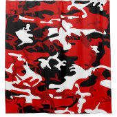 Schwarz-weiße Camouflage Duschvorhang (Vorderseite)