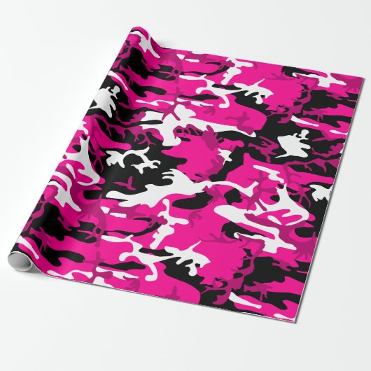 Schwarz-weiße Camouflage Geschenkpapier (Ungerollt)