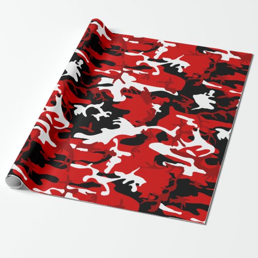 Schwarz-weiße Camouflage Geschenkpapier (Ungerollt)