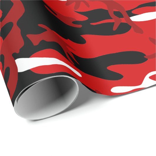 Schwarz-weiße Camouflage Geschenkpapier (Rolleneckpunkt)