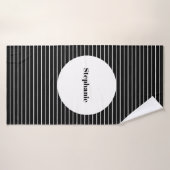 Schwarz-weiße Camouflage Stripe Patterns Individue Badehandtuch (Badehandtuch)
