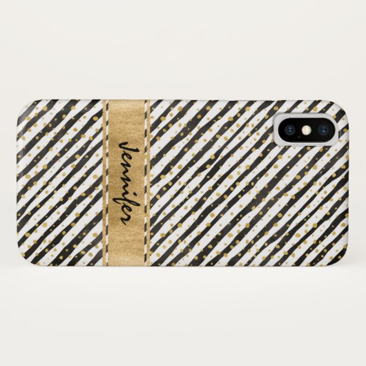Schwarz-weiße Case Mate Barely There iPhone X Fall (Rückseite (Horizontal))
