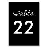 Schwarz-weiße Casual-Calligraphy Tischnummer (Rückseite)