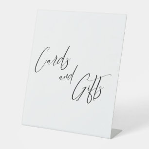 Schwarz-Weiße Casual-Handschriftkarten & Geschenke Sockelschild