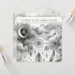 Schwarz-weiße Celestial Moon Dream Catcher Wedding Einladung