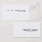 Schwarz-weiße Charme-Script-Visitenkarte Visitenkarte (Vorne/Hinten)