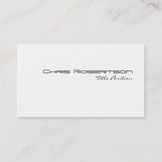 Schwarz-weiße Charme-Script-Visitenkarte Visitenkarte (Vorderseite)