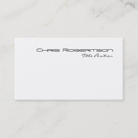 Schwarz-weiße Charme-Script-Visitenkarte Visitenkarte (Vorderseite)
