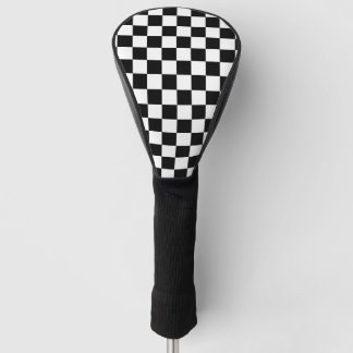 Schwarz-weiße Checkbox Golf Headcover