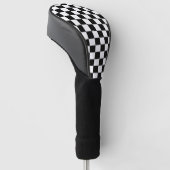 Schwarz-weiße Checkbox Golf Headcover (angewinkelt)