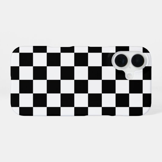 Schwarz-weiße Checkbox iPhone 16 Hülle (Rückseite (Horizontal))