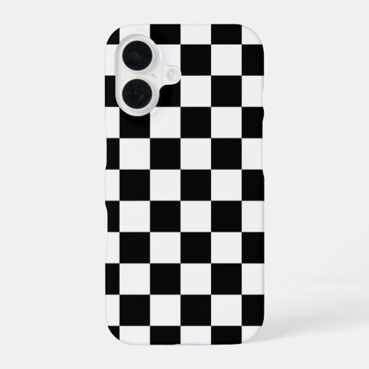 Schwarz-weiße Checkbox iPhone 16 Hülle (Rückseite)