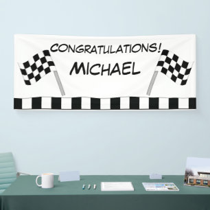 Schwarz-weiße Checkered Banner