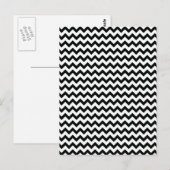 Schwarz-weiße Chevrons Postkarte (Vorne/Hinten)