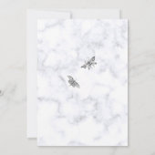 Schwarz-weiße Chinoiserie Floral, Marmorhochzeit Einladung (Rückseite)