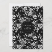 Schwarz-weiße Chinoiserie Klassische Hochzeit Einladung (Rückseite)