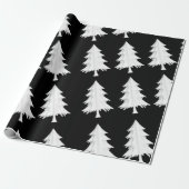 Schwarz-Weiße-Christbäume-Geschenkpapier Geschenkpapier (Ungerollt)