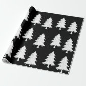 Schwarz-Weiße-Christbäume-Geschenkpapier Geschenkpapier (Ungerollt)