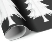 Schwarz-Weiße-Christbäume-Geschenkpapier Geschenkpapier (Rolleneckpunkt)