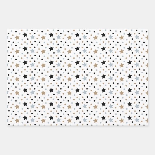 Schwarz-weiße Christbaumsteine 3 - Koordinierung Geschenkpapier Set (Vorderseite 2)