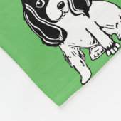 Schwarz-weiße Cockerspaniel-Spaniels-grüne Fleecedecke (Ecke)