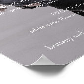 Schwarz-weiße Cocktails Menu Wedding Sign Poster (Ecke)