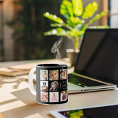 Schwarz-weiße Collage aus Mutter Foto Tasse