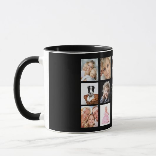 Schwarz-weiße Collage aus Mutter Foto Tasse (Links)