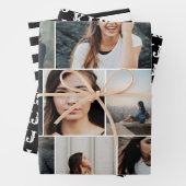 Schwarz-weiße Collage Monogram Geschenkpapier Set (Beispiel)