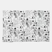 Schwarz-weiße Cookies Geschirrtuch (Horizontal)