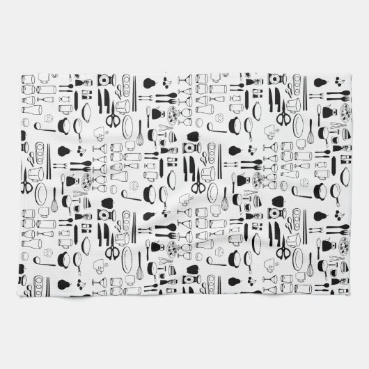 Schwarz-weiße Cookies Geschirrtuch (Horizontal)