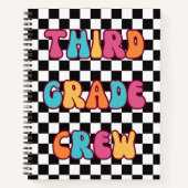 Schwarz-weiße Crew der dritten Stufe Notizblock (Vorderseite)