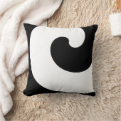 Schwarz-weiße Curl Spiral Minimalistisches Kissen (Decke)