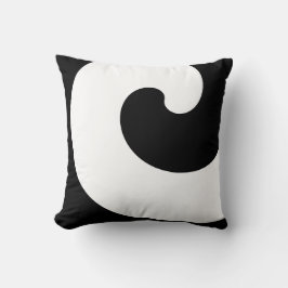 Schwarz-weiße Curl Spiral Minimalistisches Kissen