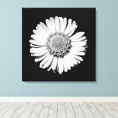 Schwarz-weiße Daisy Floral Art Botanische Fotograf Leinwanddruck (Insitu (Holzboden))