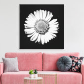 Schwarz-weiße Daisy Floral Art Botanische Fotograf Leinwanddruck (Insitu (Wohnzimmer))