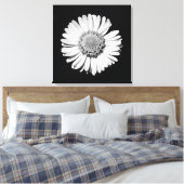 Schwarz-weiße Daisy Floral Art Botanische Fotograf Leinwanddruck (Insitu (Schlafzimmer))