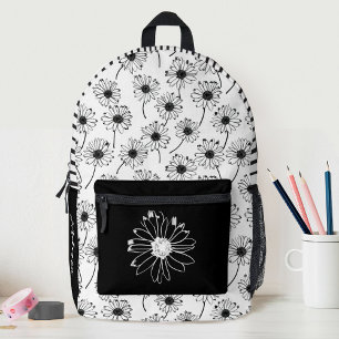 Schwarz-weiße Daisy Girls School Bedruckter Rucksack