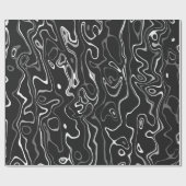 Schwarz-weiße Damaskus abstrakte Wirbel coole Must Geschenkpapier (Flach)