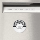 Schwarz-weiße Damaskus-Wirbel, Save the Date Vögel Magnet (In Situ (Geschirrspüler))