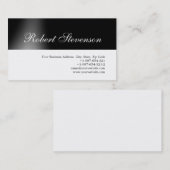 Schwarz-weiße Design-Visitenkarte für Chic Script Visitenkarte (Vorne/Hinten)