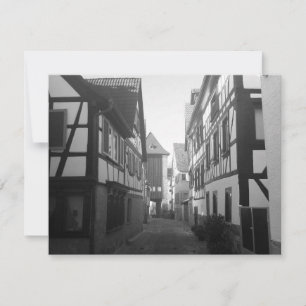 Schwarz-weiße deutsche Dorfgrußkarte