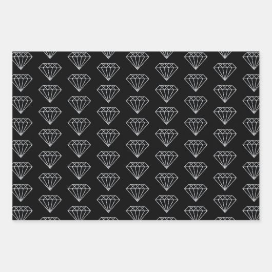 Schwarz-weiße Diamant High Heel Shoel Wedding Geschenkpapier Set (Vorderseite 2)