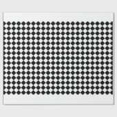 Schwarz-weiße Diamant-Schachbretter Geschenkpapier (Flach)