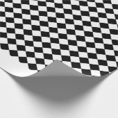 Schwarz-weiße Diamant-Schachbretter Geschenkpapier (Ecke)
