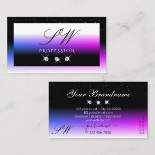 Schwarz-weiße Diamanten Rosa Lila Farbstiche Visitenkarte