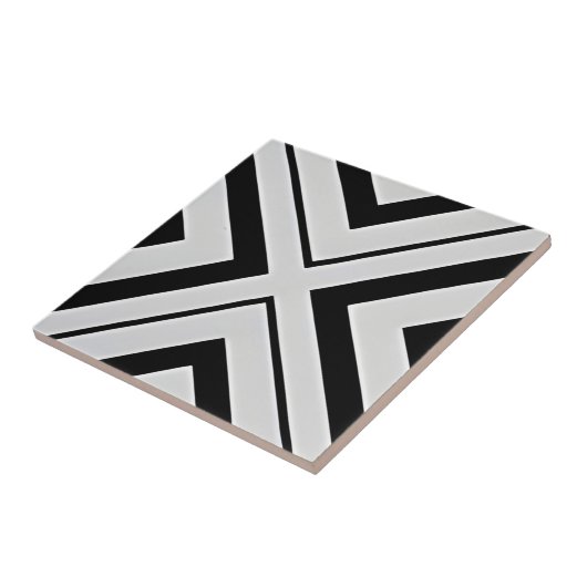 schwarz-weiße Diamantfliesen Fliese (Seite)