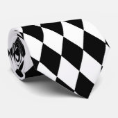 Schwarz-weiße Diamantmuster-Krawatte Krawatte (Gerollt)
